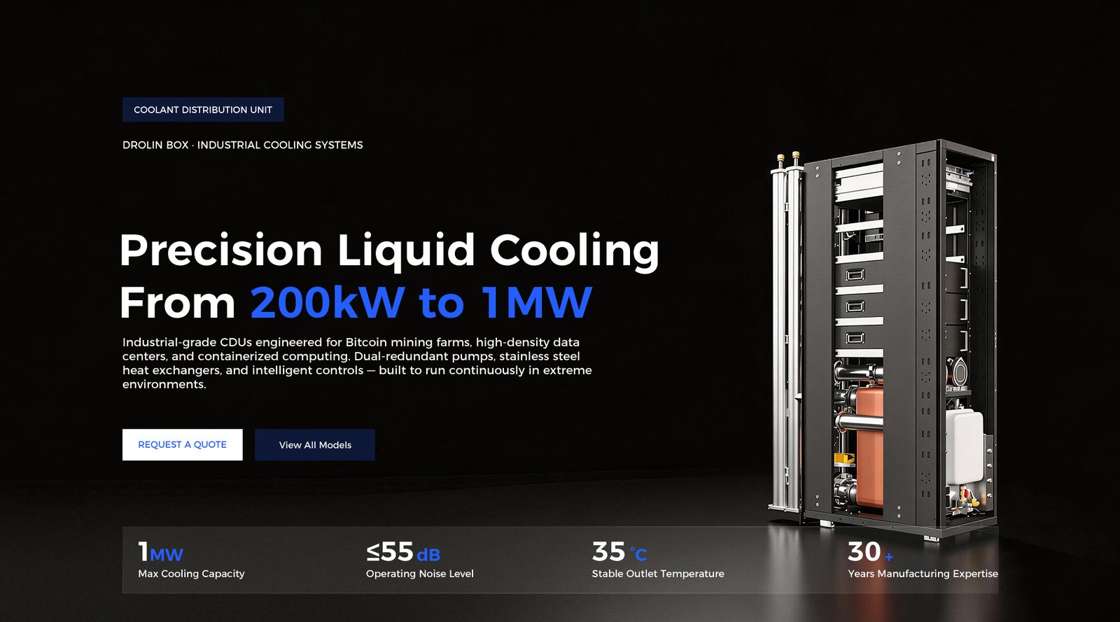 coolant distribution unit CDU liquid cooling mining