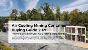 Guía de compra de contenedores mineros con refrigeración por aire 2026: Cómo calcular el tamaño de una granja de ASIC de bajo costo antes de comprarla